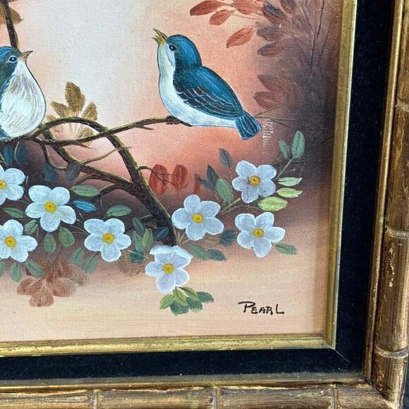 Vintage Bird Painting Frame By Pearl Artist Multicolor Size 15x20 - Picture 10 of 10